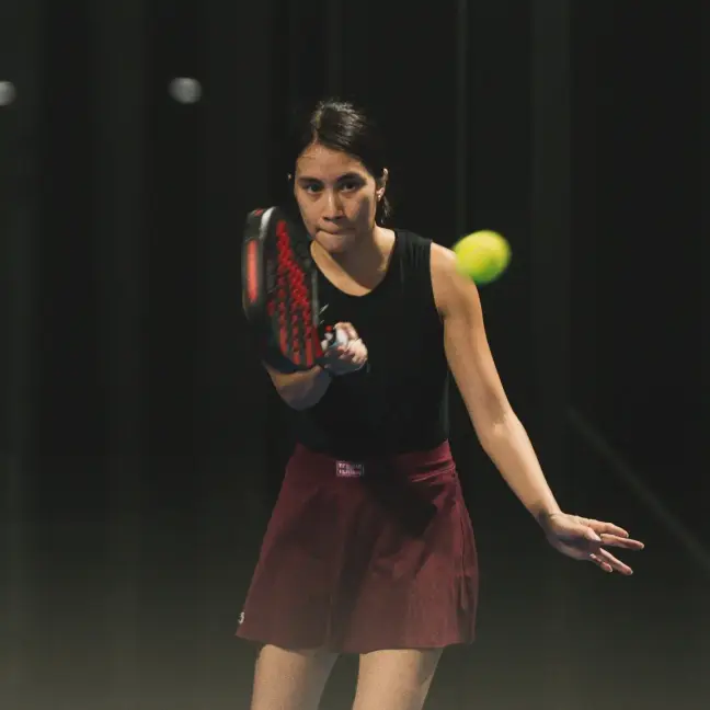 Player hitting a forehand